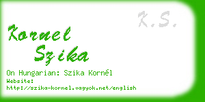 kornel szika business card